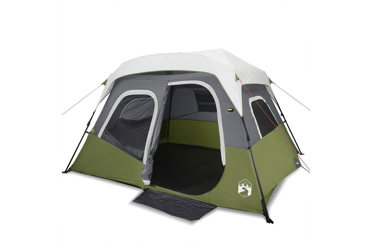 Vidaxl Family Tent With Led 6-person Light Green Quick Release