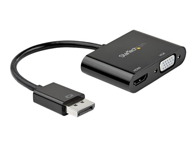 STARTECH.COM - Startech DisplayPort to HDMI VGA Adapter, DisplayPort 1.2 HBR2 to HDMI 2.0 (4K 60Hz) or VGA 1080p Converter Dongle, DP to HDMI or VGA Monitor Adapter, Digital Video Display Adapter - Multiport Video Dongle (DP2VGAHD20) -