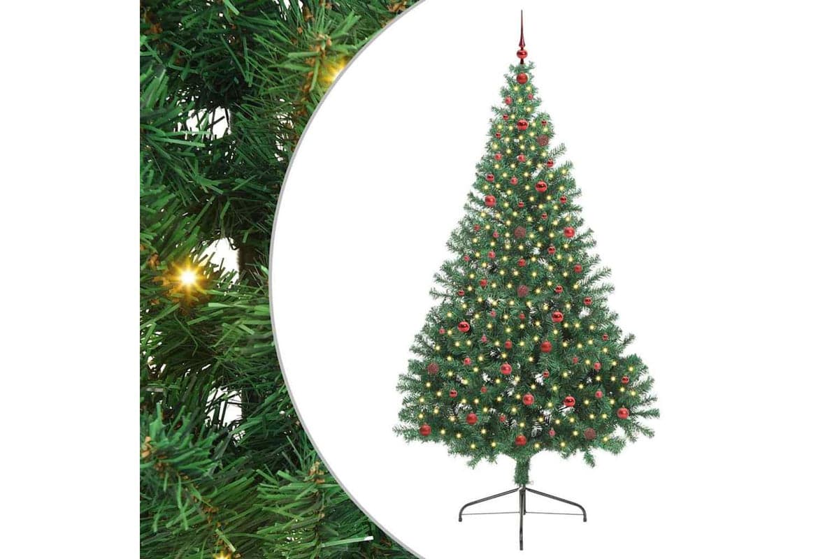 Vidaxl Artificial Pre-lit Christmas Tree Green 240 Cm Pvc