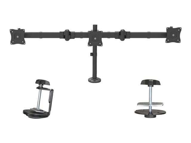 STARTECH.COM - Startech Desk Mount Triple Monitor Arm, Ergonomic VESA 3 Monitor Mount up to 27", Articulating & Height Adjustable Pole Mount, Tilt/Swivel/Rotate LCD/LED Screen, Desk Clamp/Grommet - Monitor Pole Mount (ARMTRIO) adjustable arm - for 3 monitors