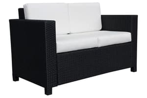 Outsunny Rattan 2 Seater Sofa | Black