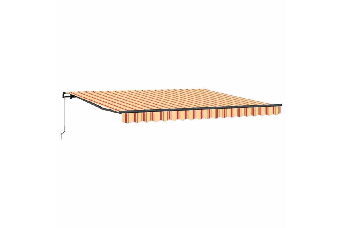 Vidaxl Retractable Awning Manual Yellow And Orange 400 X 300 Cm Fabric