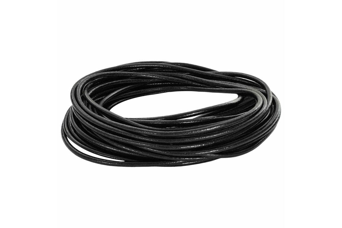 Vidaxl Leather Cord 1 Black 25 Mm X 5 M Leather