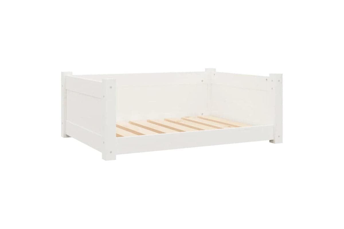 Dog Bed White 755x555x28 Cm Solid Pine Wood