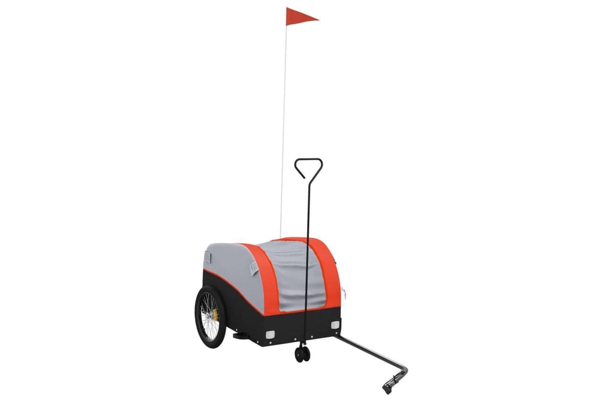 Vidaxl Bike Trailer Black And Orange 30 Kg Iron