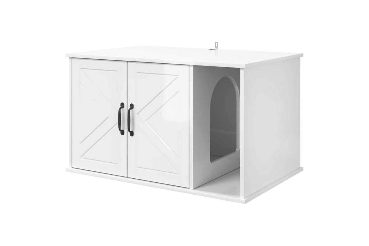Vidaxl Cat House Gloss White 85 X 55 X 505 Cm Engineered Wood