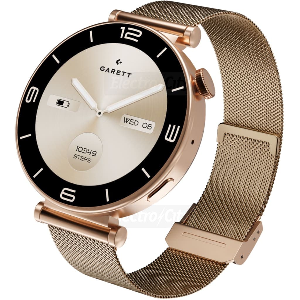 Garett Rose Gold Mesh Steel 42mm Smartwatch | Rose Gold