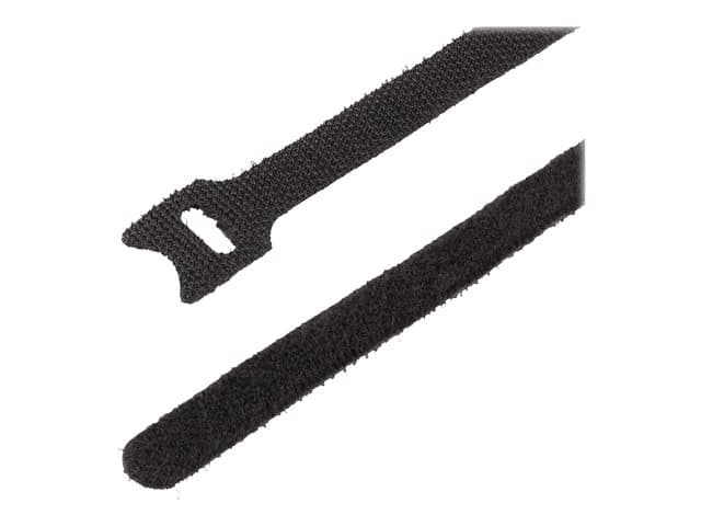 STARTECH.COM - Startech 6in Hook and Loop Cable Ties, 50 Pack, Black, Reusable Cable Straps, Adjustable and Flexible, Cord Organizer Tie/Wraps for Professional Cable Management - Wire Loop Ties (B506I-HOOK-LOOP-TIES) - cable tie - hook and loop