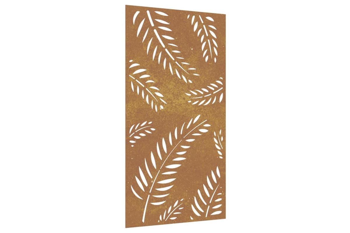 Garden Wall Decoration 105x55 Cm Corten Steel Leaf Design