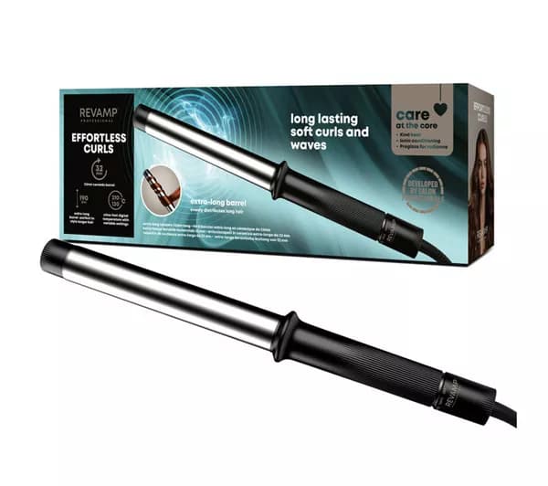 REVAMP Effortless Curls Extra-Long 32 mm Curling Tong - Black