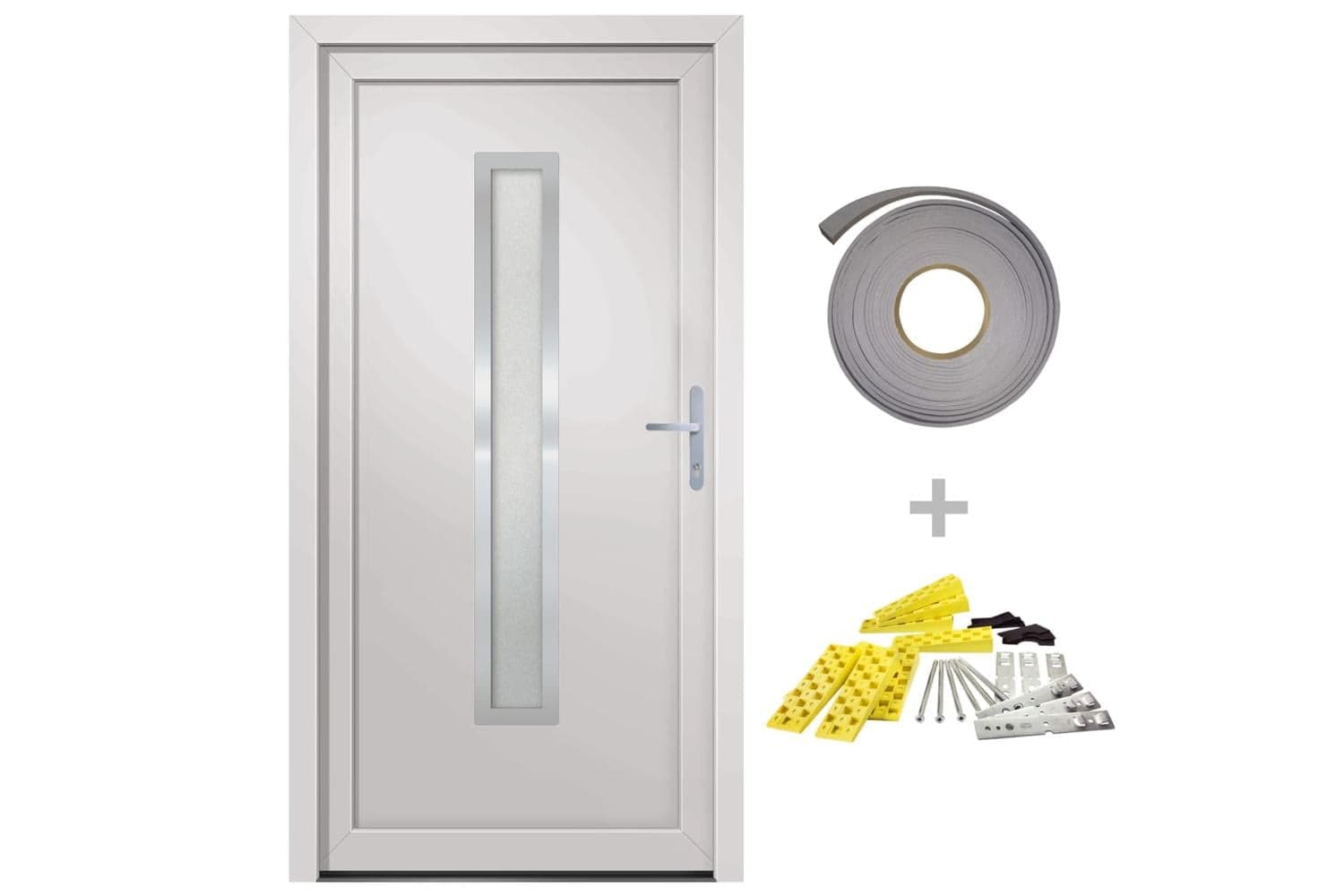 vidaXL 3187891 Front Door White 88x200cm Pvc