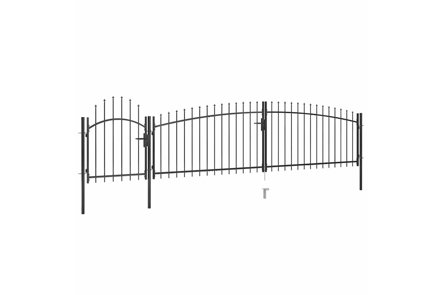 Vidaxl 146322 Garden Fence Gate With Spear Top 5x1.5 M Black