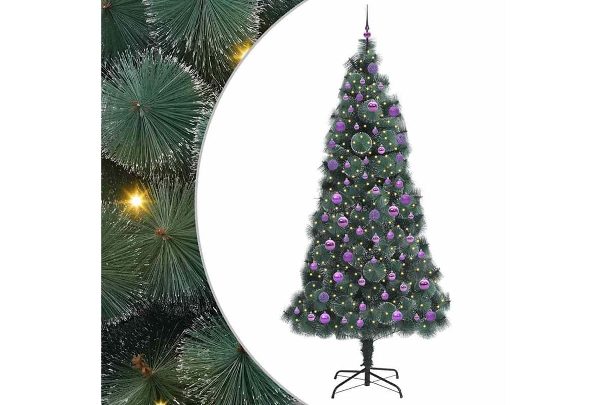 Vidaxl Artificial Pre-lit Christmas Tree With Ball Set Green 240 Cm