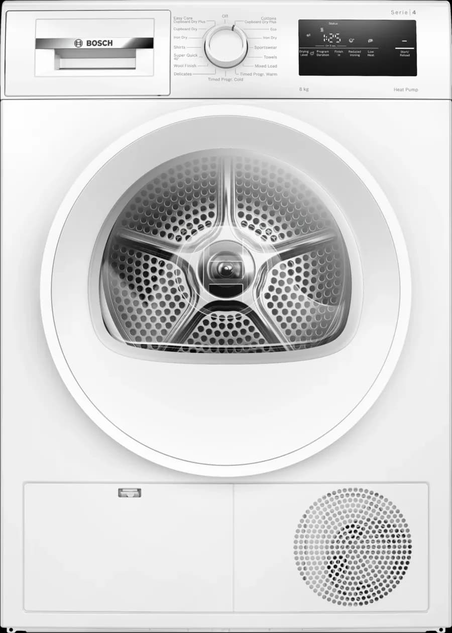 Bosch WTH85225IE 8kg Series 4 Heat Pump Tumble Dryer – White