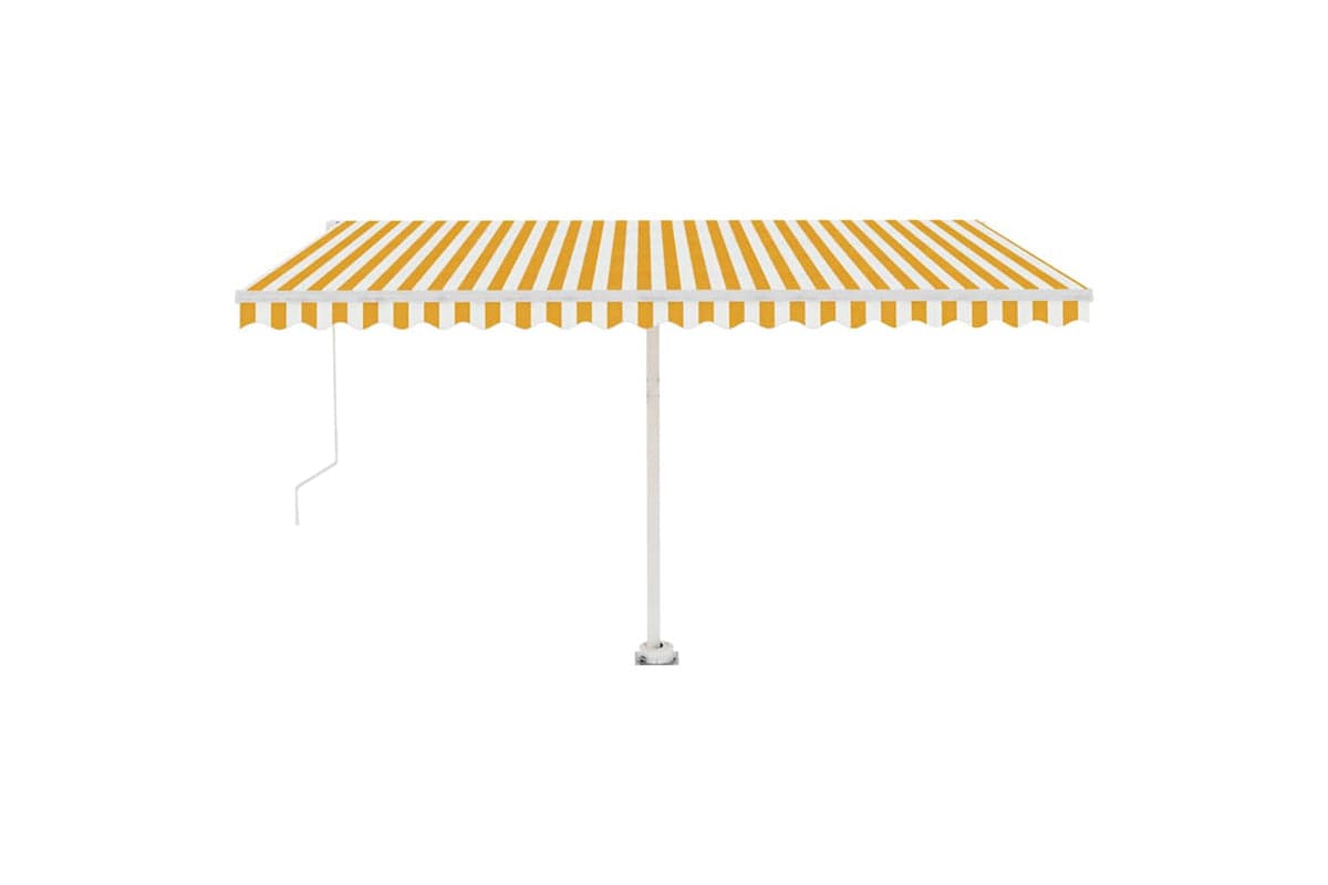 vidaXL 3069623 Manual Retractable Awning With Led 400x350cm Yellow And White