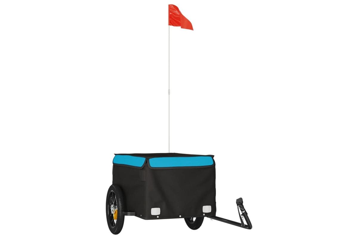 Vidaxl Bike Trailer Black And Blue 30 Kg Iron