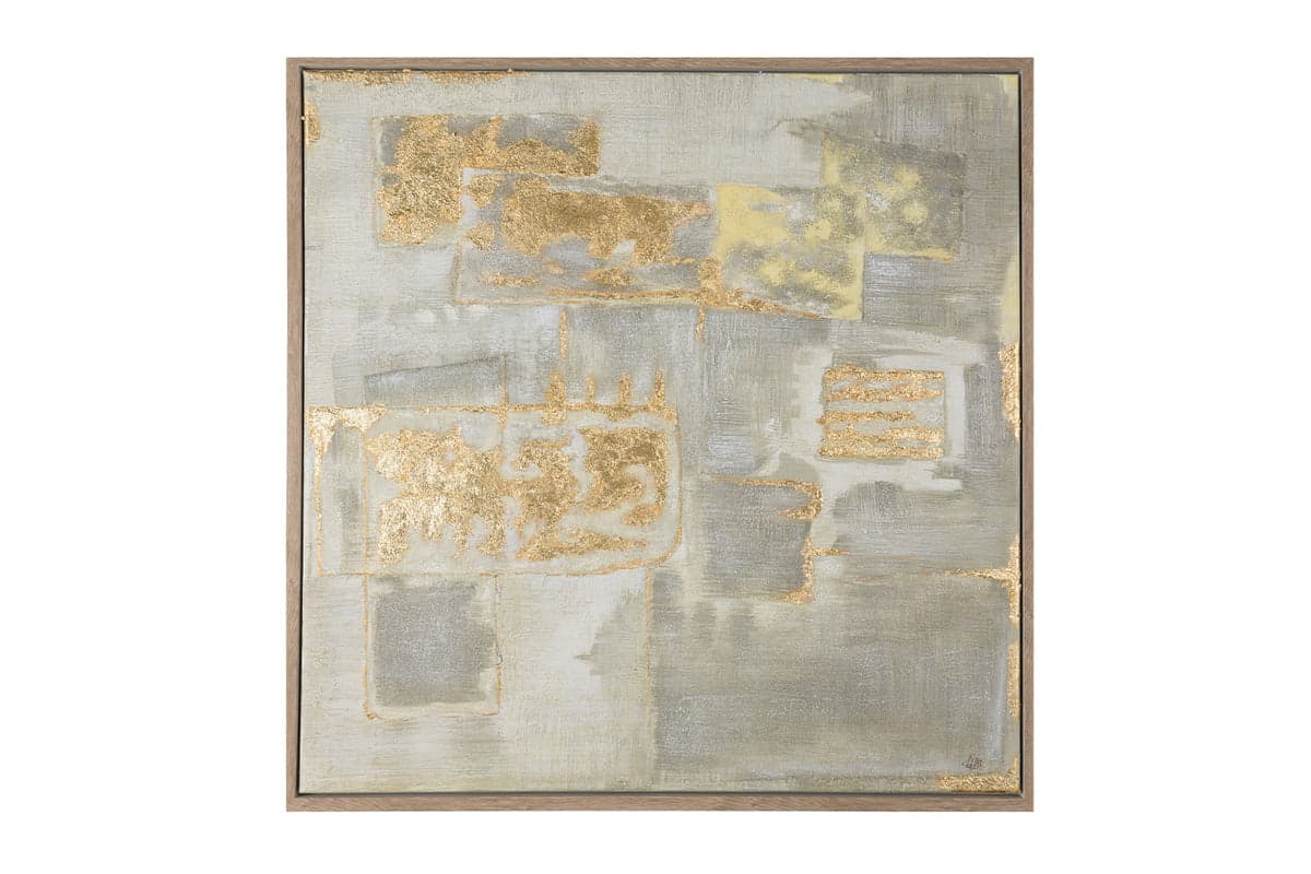 Amoret Framed Canvas Wall Art | Sage/Gold | 89 x 89 cm