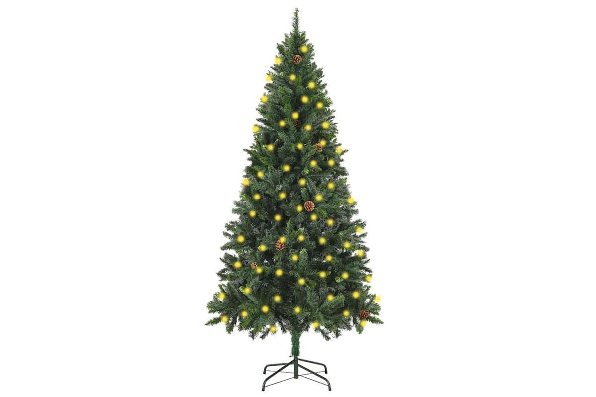 Vidaxl Artificial Pre-lit Christmas Tree With Pinecones Green 180 Cm
