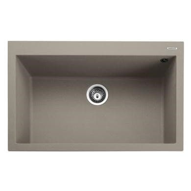 Rangemaster Oridian Single Bowl Inset Granite Kitchen Sink - Pebble