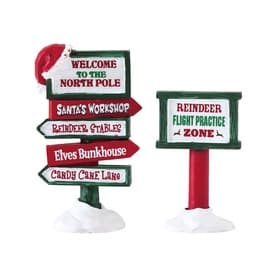 North Pole Signs Figurines Set of Two