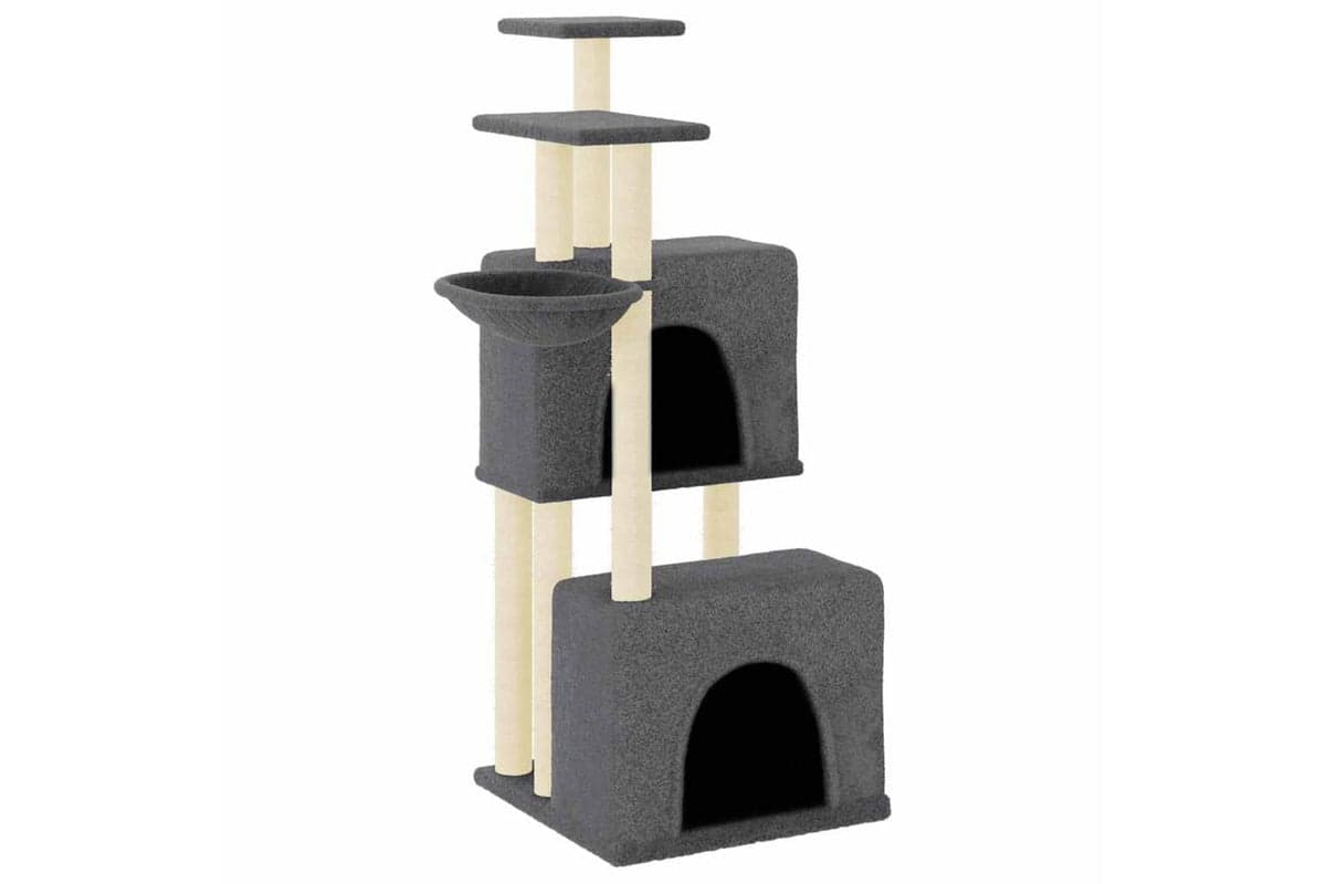 Vidaxl Cat Tree With Sisal Scratching Posts Dark Grey 122 Cm