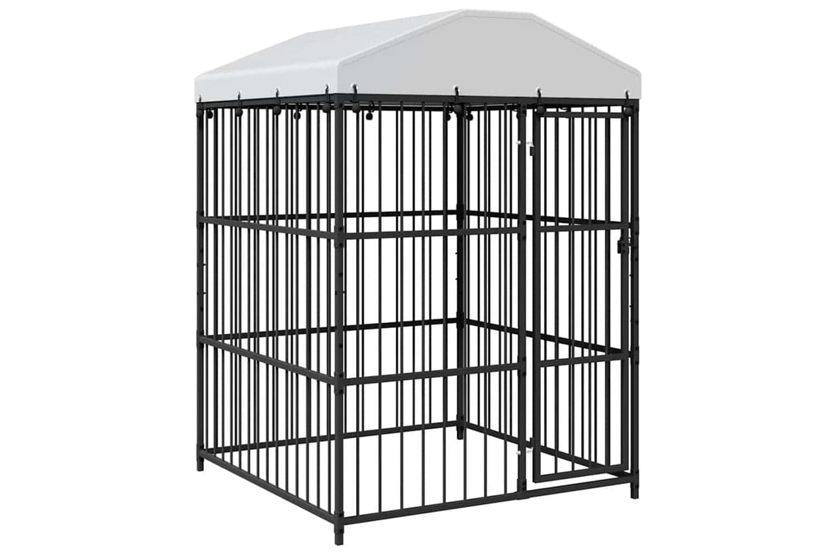 Vidaxl Outdoor Dog Kennel With Roof 150x150x210 Cm