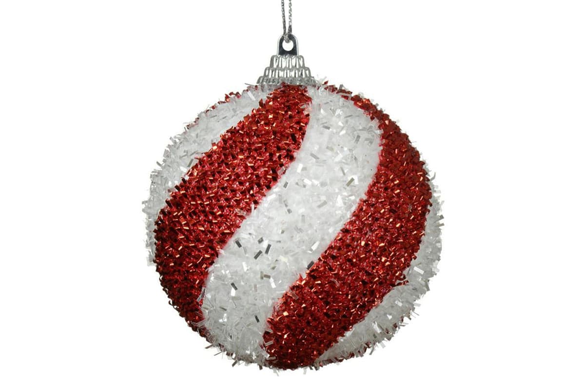 Christmas Decoration | 10cm Shatterproof Baubles | Red/White