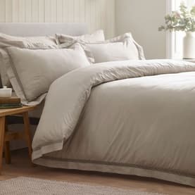 Classic Lattice Lace Duvet Set Natural