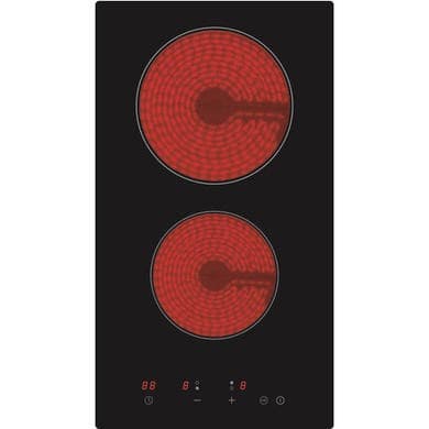 Refurbished Sovereign AT30TI 30cmTwo Zone Domino Ceramic Hob Satin Glass with Plug 15min Timer