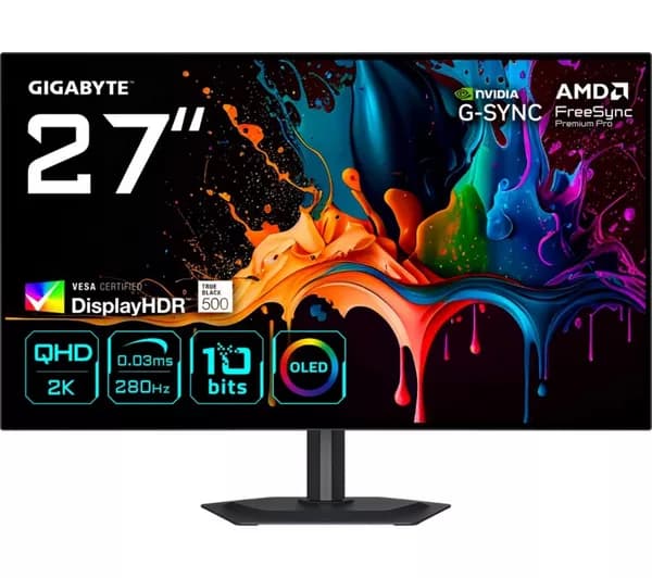 GIGABYTE MO27Q28G Quad HD 26.5" W-OLED Gaming Monitor - Black