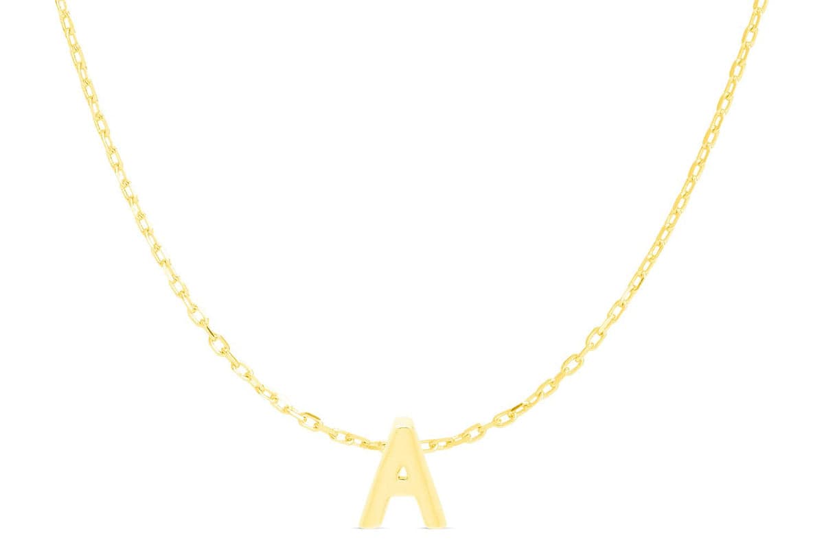 Luxenter Sterling Silver Gold Letter Necklace