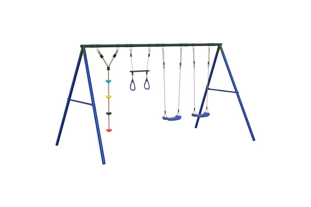 vidaXL 3283612 Outdoor Swing Set With Swings. Trapeze. Disc Swing