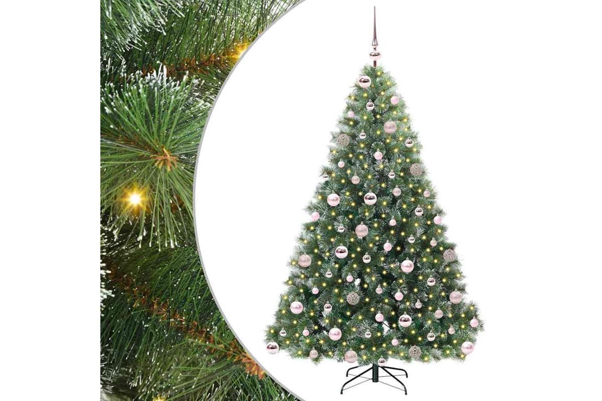 Vidaxl Artificial Christmas Tree With 300 Leds Green 180 Cm Pe And Pvc