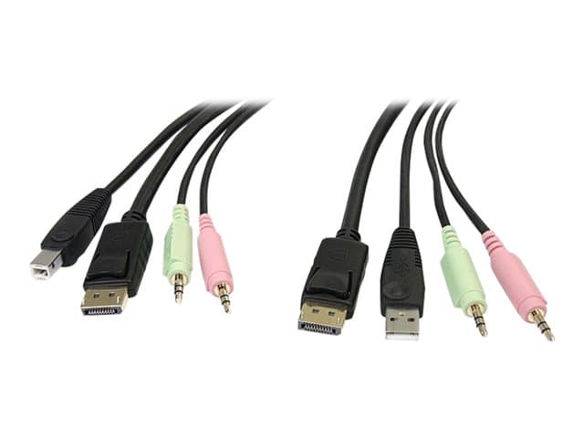 STARTECH.COM - StarTech 6ft 4-in-1 USB DisplayPort® KVM Switch Cable w/ Audio & Microphone (DP4N1USB6) - video / USB / audio cable - 1.8 m