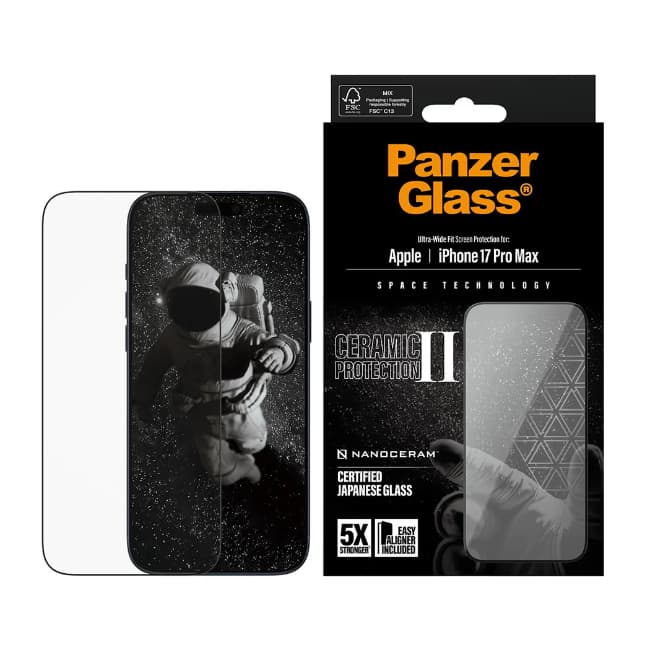 PanzerGlass Ceramic II Screen Protector iPhone 17 Pro Max | Ultra Wide Fit | PG33872