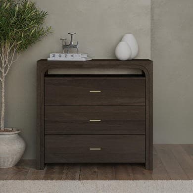 Dark Mango Wood 3 Drawer Chest of Drawers - Vixen