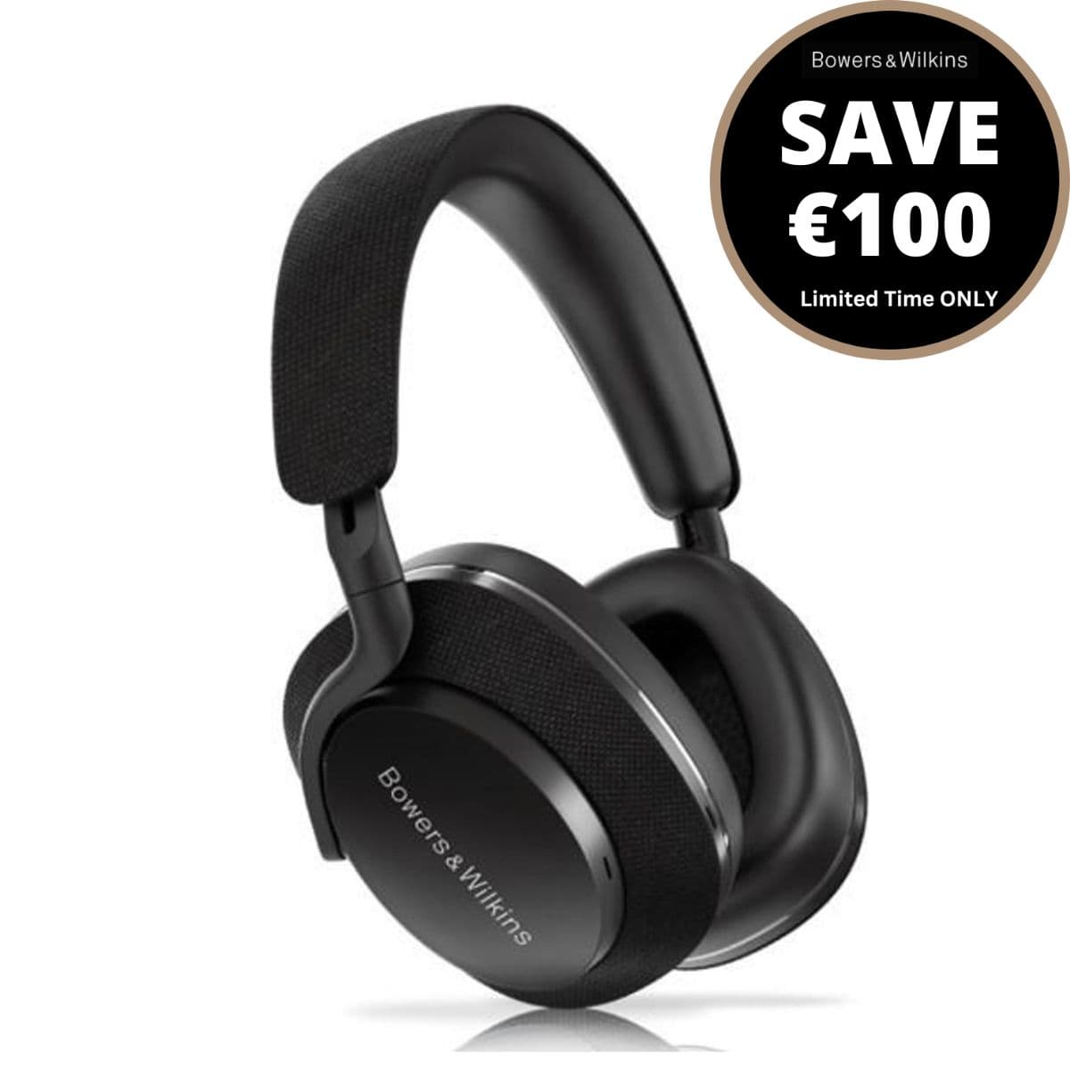 Bowers & Wilkins Px8 FP42951, Noise-Cancelling Wireless Over-Ear Headphones, Black