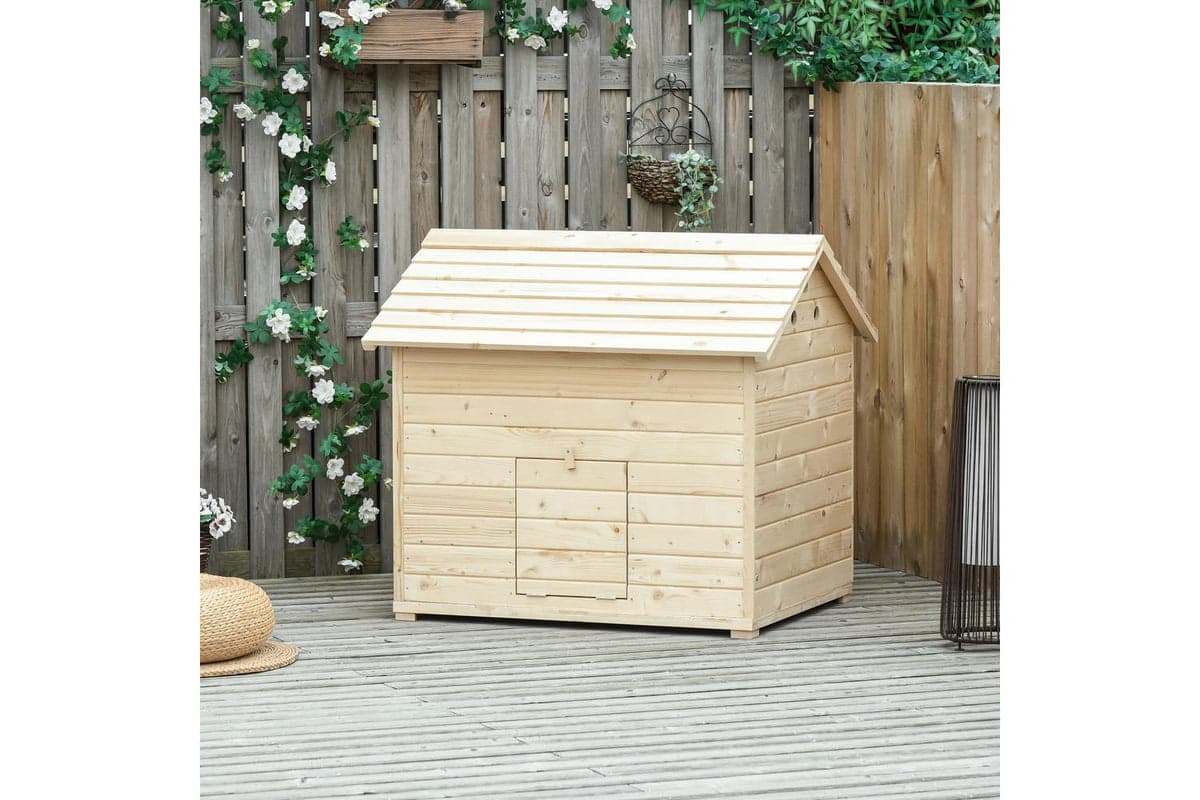 PawHut D51-200 Wooden Duck House Poultry Coop | Natural