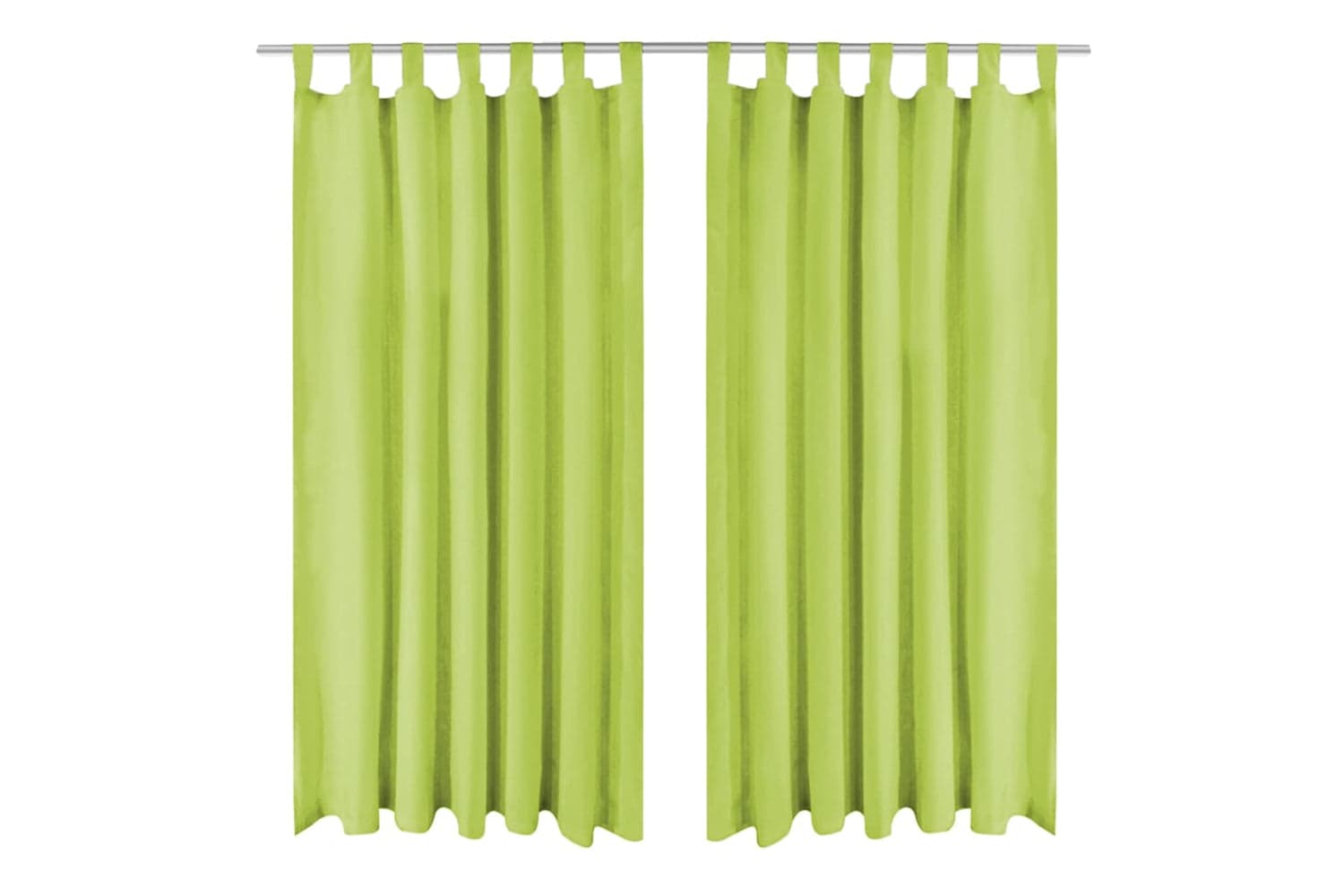 vidaXL 132222 Micro-satin Curtains 2 Pcs With Loops 140x175cm Green
