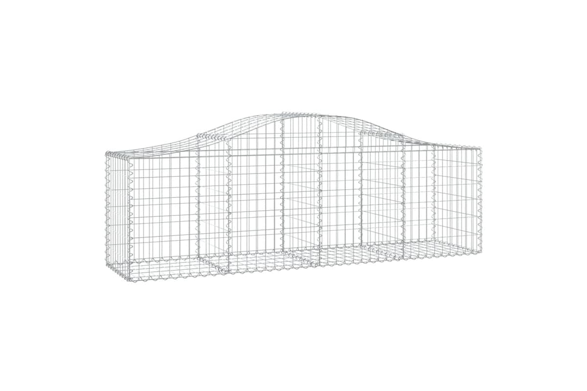 vidaXL 153393 Arched Gabion Basket 200x50x60/80cm Galvanised Iron