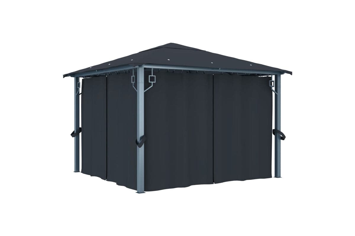 vidaXL 48043 Gazebo With Curtain 300x300cm Anthracite Aluminium