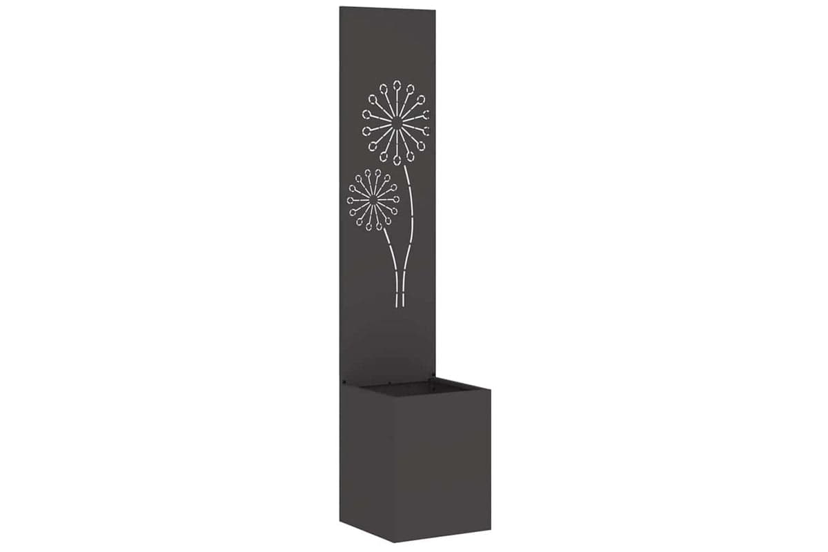 Garden Privacy Screen Black 32 X 140 Cm Cold-rolled Steel