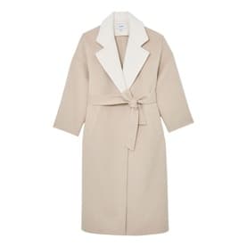 Marcela Contrast-Lapel Wrap Coat