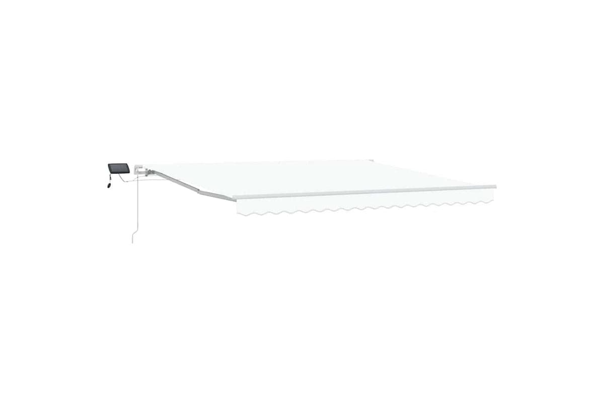 Vidaxl Retractable Awning With Manual White 400 X 300 Cm Fabric