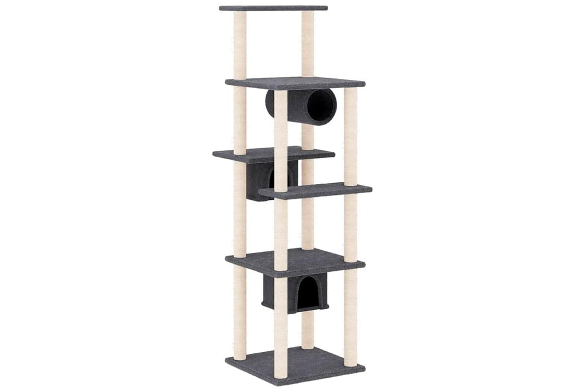 Vidaxl Cat Tree With Sisal Scratching Posts Dark Grey 169 Cm
