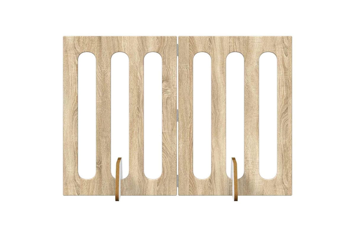 Vidaxl Folding Pet Fence 2 Pcs Sonoma Oak 1005 X 38 X 70 Cm