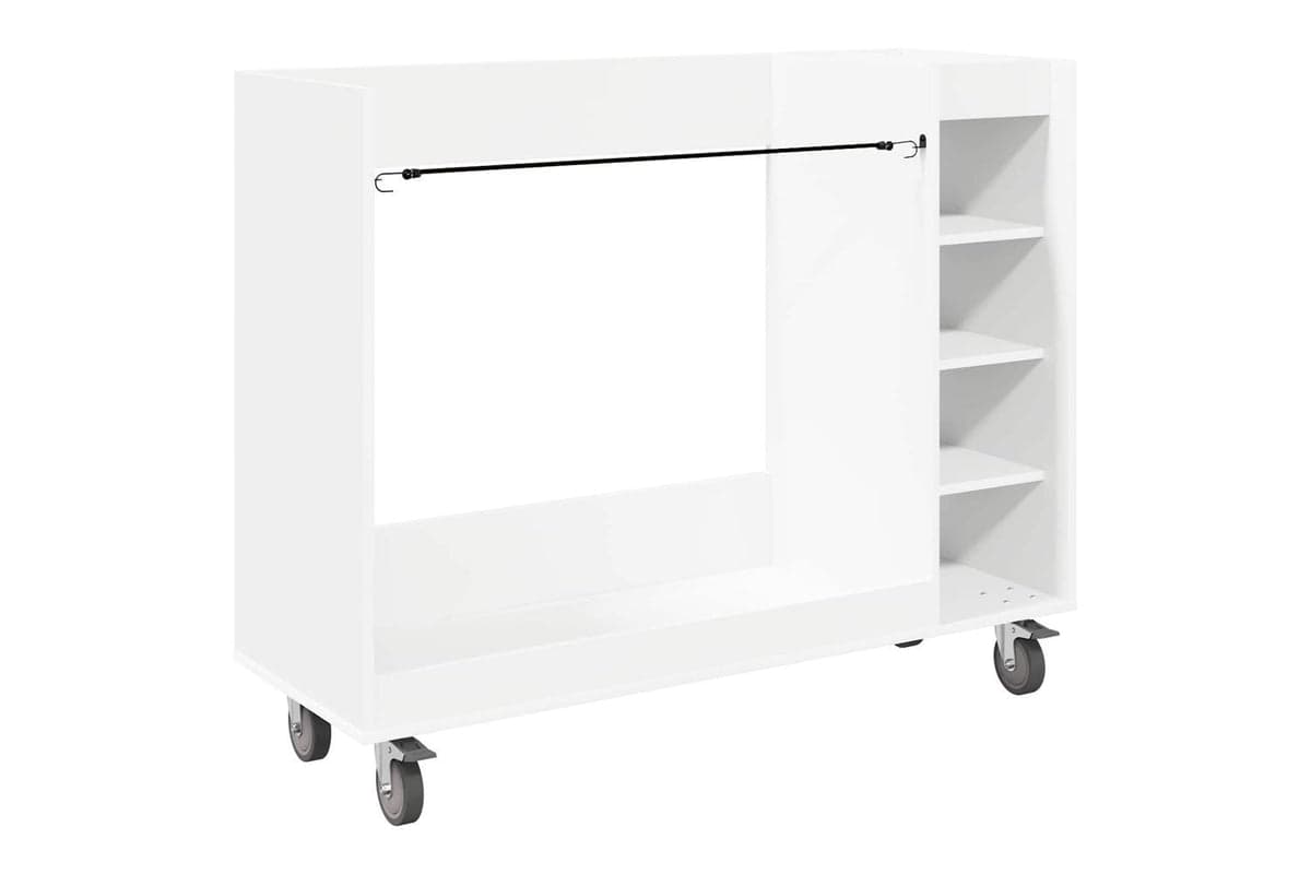 Vidaxl Golf Cabinet With Wheel Plain White 120 X 45 X 98 Cm