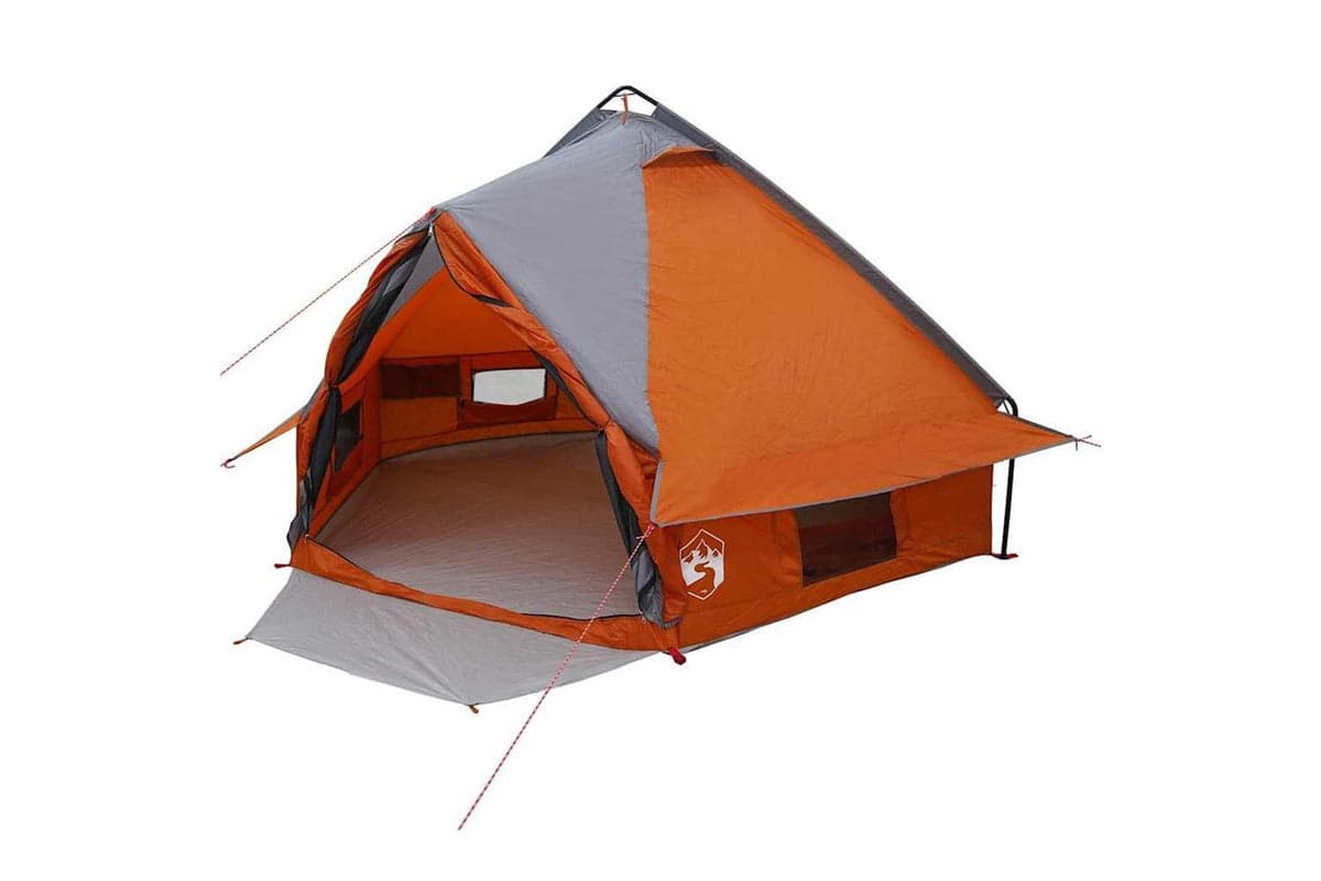 Vidaxl Teepee Tent With Roof Grey And Orange 388 X 320 X 169 Cm