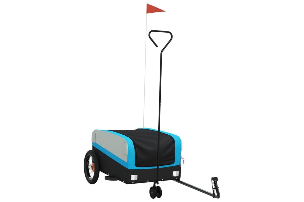 Vidaxl Bike Trailer Black And Blue 30 Kg Iron