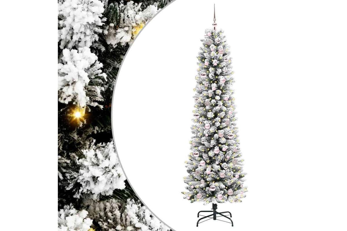 Vidaxl Artificial Christmas Tree With 300 Leds Green And White 210 Cm